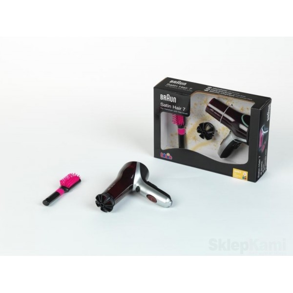 KLEIN 5867 SUSZARKA NA BATERIE BRAUN Z DODATKAMI SKLEP KAMI Zabawka Klein Braun Suszarka Do Włosów Ze Szczotką 5867