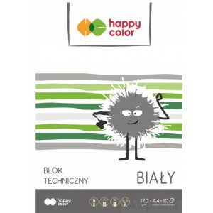 BLOK TECHNICZNY BIAŁY A4 10 KARTEK HAPPY COLOR