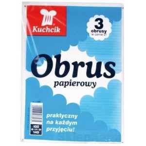 KUCHCIK 3303 OBRUS PAPIEROWY BIAŁY 3SZT 100x140