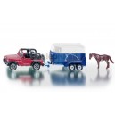 SIKU 1651 JEEP Z PRZYCZEPĄ NA KONIE
