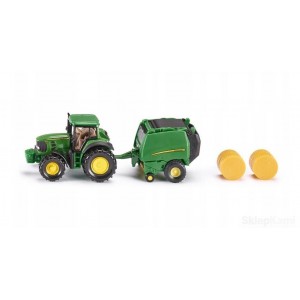 SIKU 1665 TRAKTOR JOHN DEERE Z PRASĄ