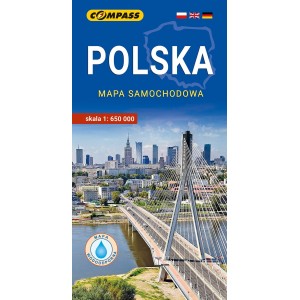 POLSKA MAPA SAMOCHODOWA 1:650 000 COMPASS