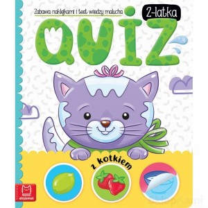 QUIZ 2 LATKA Z KOTKIEM ZABAWA NAKLEJKAMI I TEST WIEDZY MALUCHA AKSJOMAT
