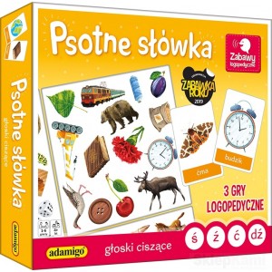 ADAMIGO PSOTNE SŁÓWKA GŁOSKI CISZĄCE 3 GRY LOGOPEDYCZNE