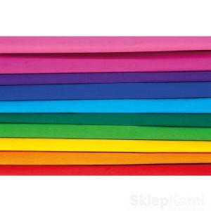 BIBUŁA MARSZCZONA 25x200 TĘCZA TĘCZOWE KOLORY MIX 10 ROLEK HAPPY COLOR