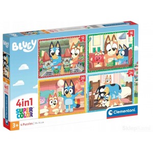CLEMENTONI 21530 PUZZLE 4w1 SUPER COLOR BLUEY