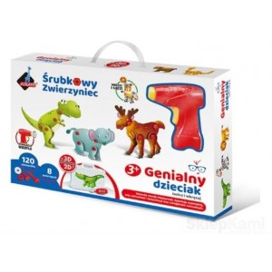 ASKATO ŚRUBKOWY ZWIERZYNIEC MOZAIKA 3D ZE ŚRUBOKRĘTEM 3+
