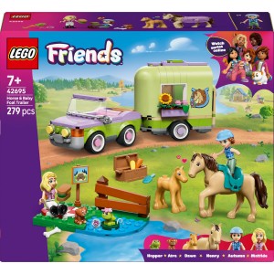 LEGO FRIENDS 42695 PRZYCZEPA Z KONIEM I ŹREBACZKIEM