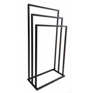 STOJAK NA RĘCZNIK RĘCZNIKI ŁAZIENKOWY METALOWY LOFT TRZY POZIOMY CZARNY