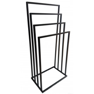 STOJAK NA RĘCZNIK RĘCZNIKI ŁAZIENKOWY METALOWY LOFT CZTERY POZIOMY CZARNY