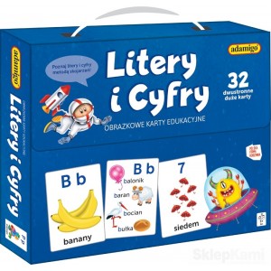 ADAMIGO LITERY I CYFRY OBRAZKOWE KARTY EDUKACYJNE