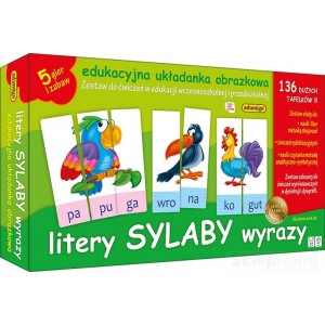 ADAMIGO LITERY SYLABY WYRAZY UKŁADANKA EDUKACYJNA 5 GIER I ZABAW