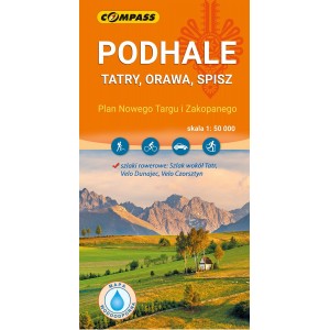 MAPA PODHALE, TATRY, ORAWA, SPISZ, PLAN NOWEGO TARGU I ZAKOPANEGO COMPASS